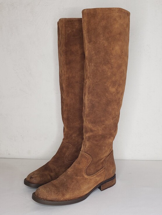 Born Shoes - Born Tall Suede Over-the-Knee Boots in Ruatic Brown